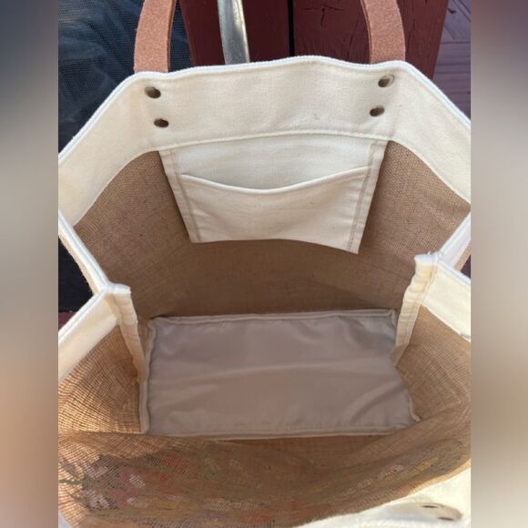 Canvas bag, heart flower print, love logo, multifunctional, great shape, 15x13x6 - Picture 5 of 7